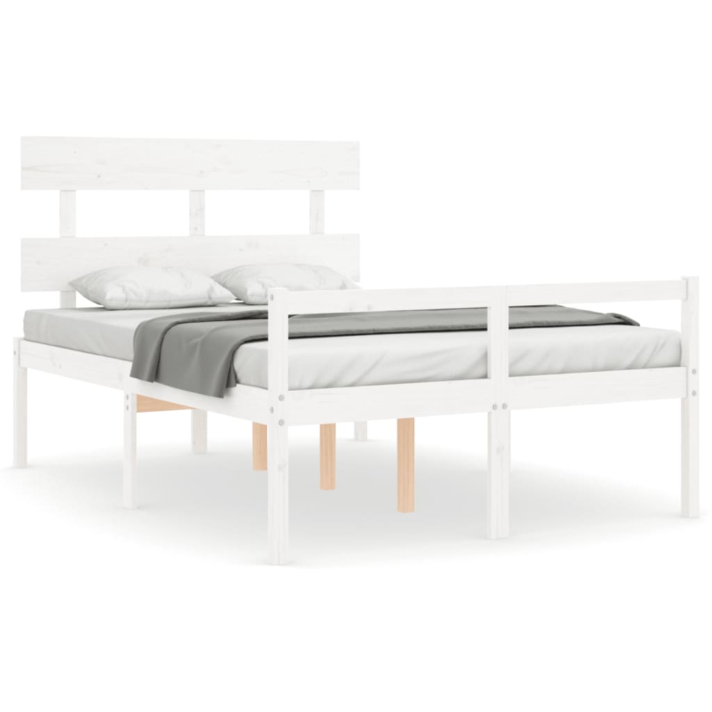 Seniorenbett ohne Matratze Weiß Klein Doppelbett Massivholz