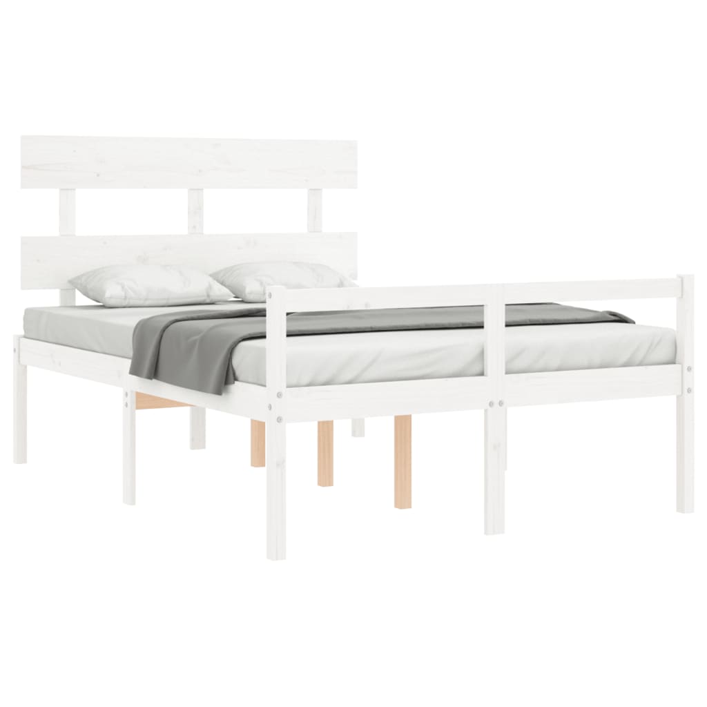 Seniorenbett ohne Matratze Weiß Klein Doppelbett Massivholz
