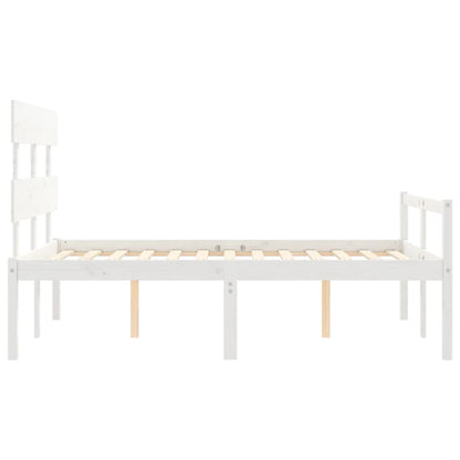 Seniorenbett ohne Matratze Weiß Klein Doppelbett Massivholz