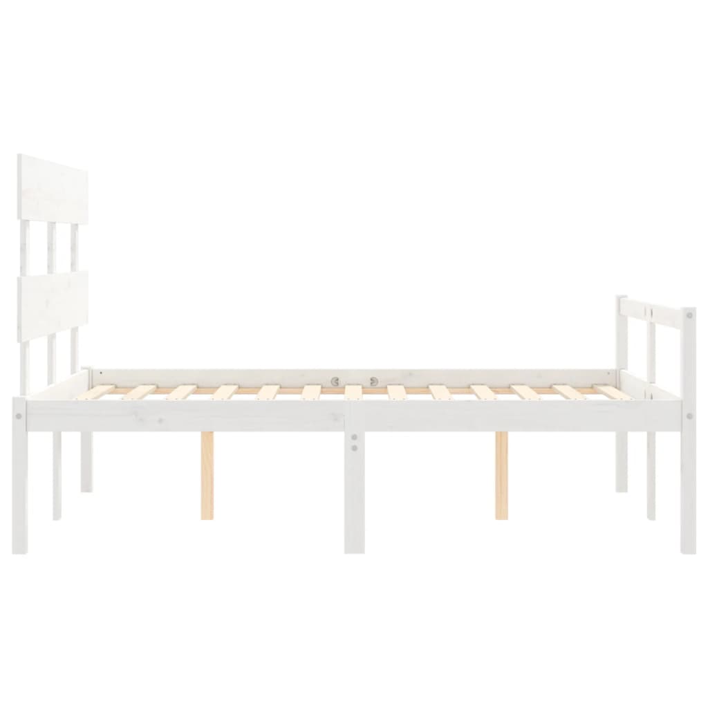 Seniorenbett ohne Matratze Weiß Klein Doppelbett Massivholz