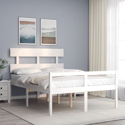 Seniorenbett ohne Matratze Weiß Klein Doppelbett Massivholz