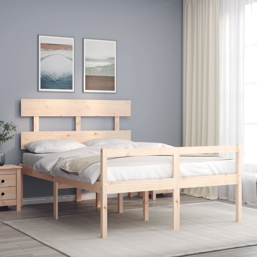Seniorenbett mit Kopfteil 140x190 cm Massivholz