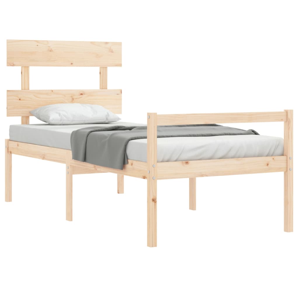 Seniorenbett mit Kopfteil 90x200 cm Massivholz
