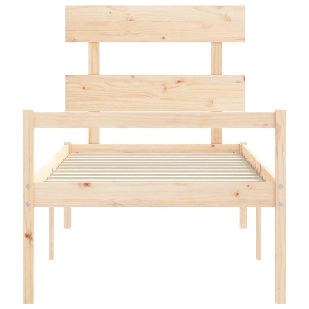 Seniorenbett mit Kopfteil 90x200 cm Massivholz