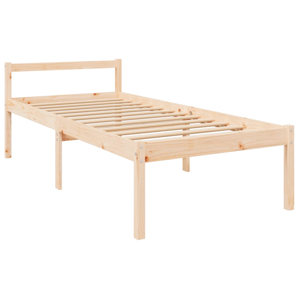 Seniorenbett mit Kopfteil 90x200 cm Massivholz