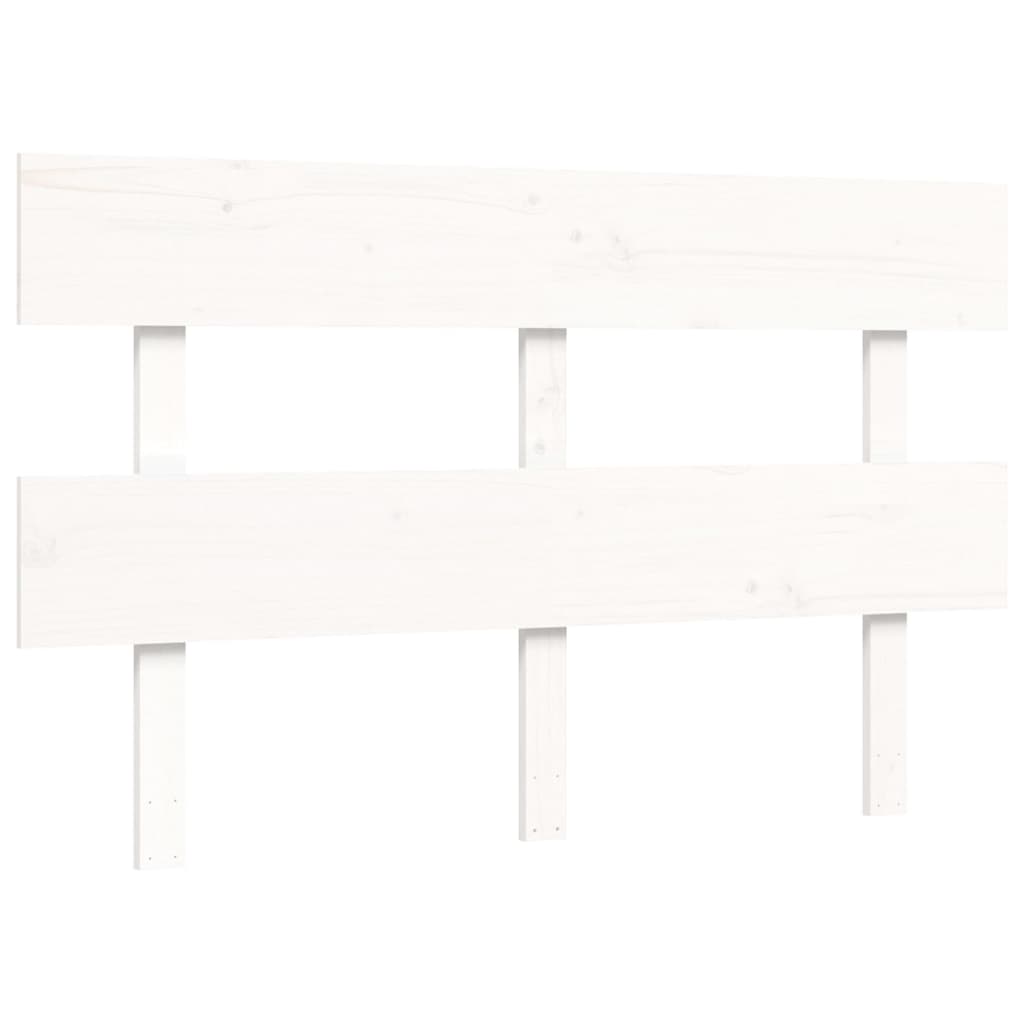 Seniorenbett mit Kopfteil 120x200 cm Weiß Massivholz