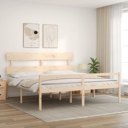 Seniorenbett mit Kopfteil 200x200 cm Massivholz