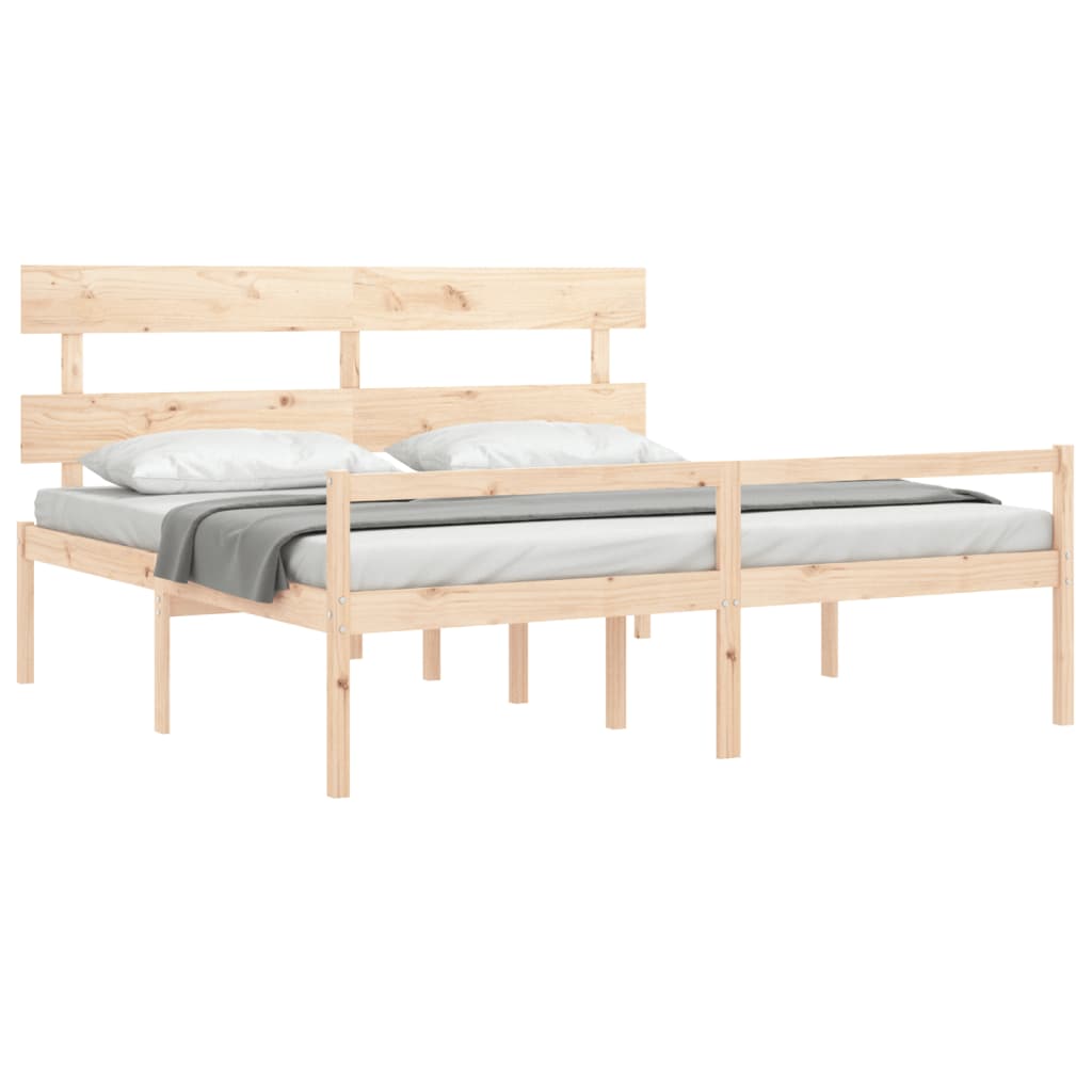 Seniorenbett mit Kopfteil 200x200 cm Massivholz