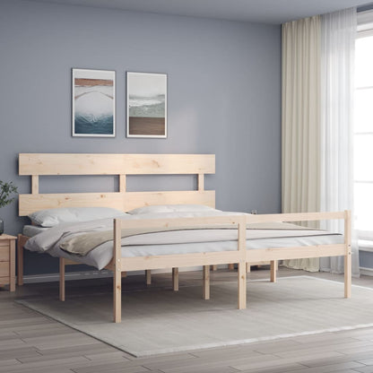 Seniorenbett mit Kopfteil 200x200 cm Massivholz
