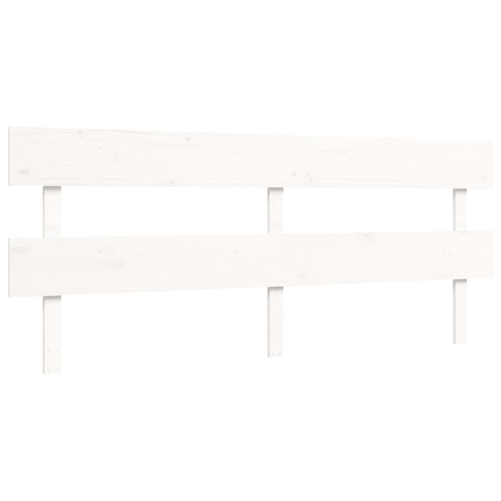Seniorenbett mit Kopfteil 200x200 cm Weiß Massivholz