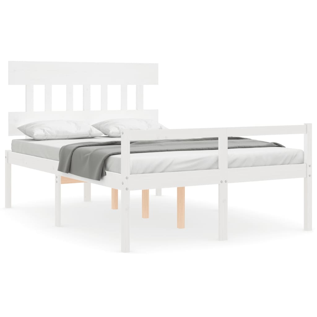 Seniorenbett ohne Matratze Weiß Klein Doppelbett Massivholz