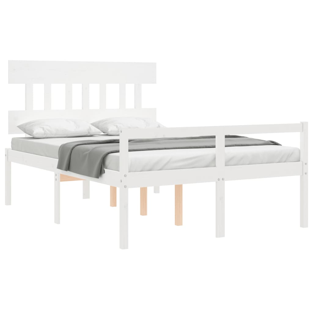 Seniorenbett ohne Matratze Weiß Klein Doppelbett Massivholz