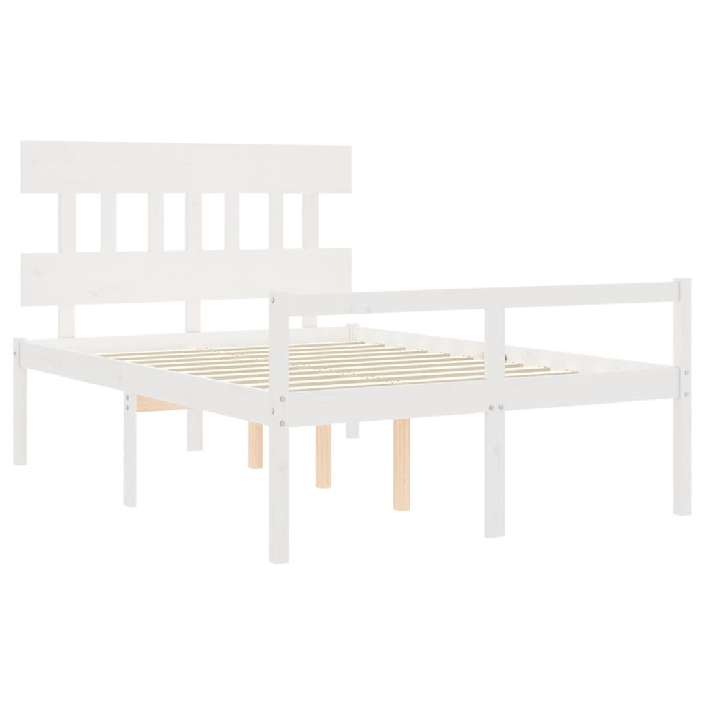 Seniorenbett ohne Matratze Weiß Klein Doppelbett Massivholz