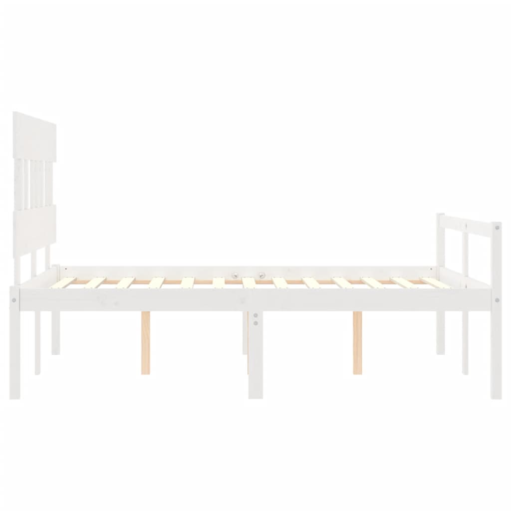 Seniorenbett ohne Matratze Weiß Klein Doppelbett Massivholz