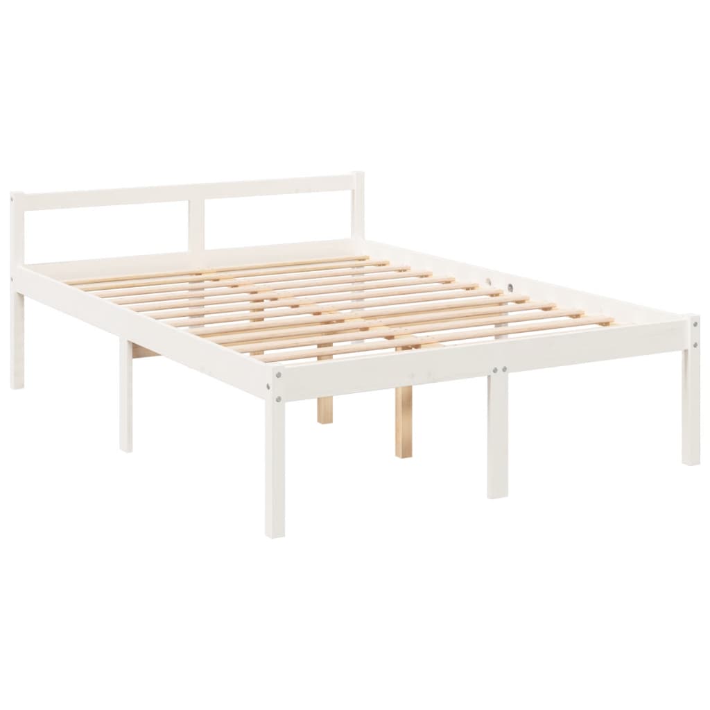 Seniorenbett ohne Matratze Weiß Klein Doppelbett Massivholz