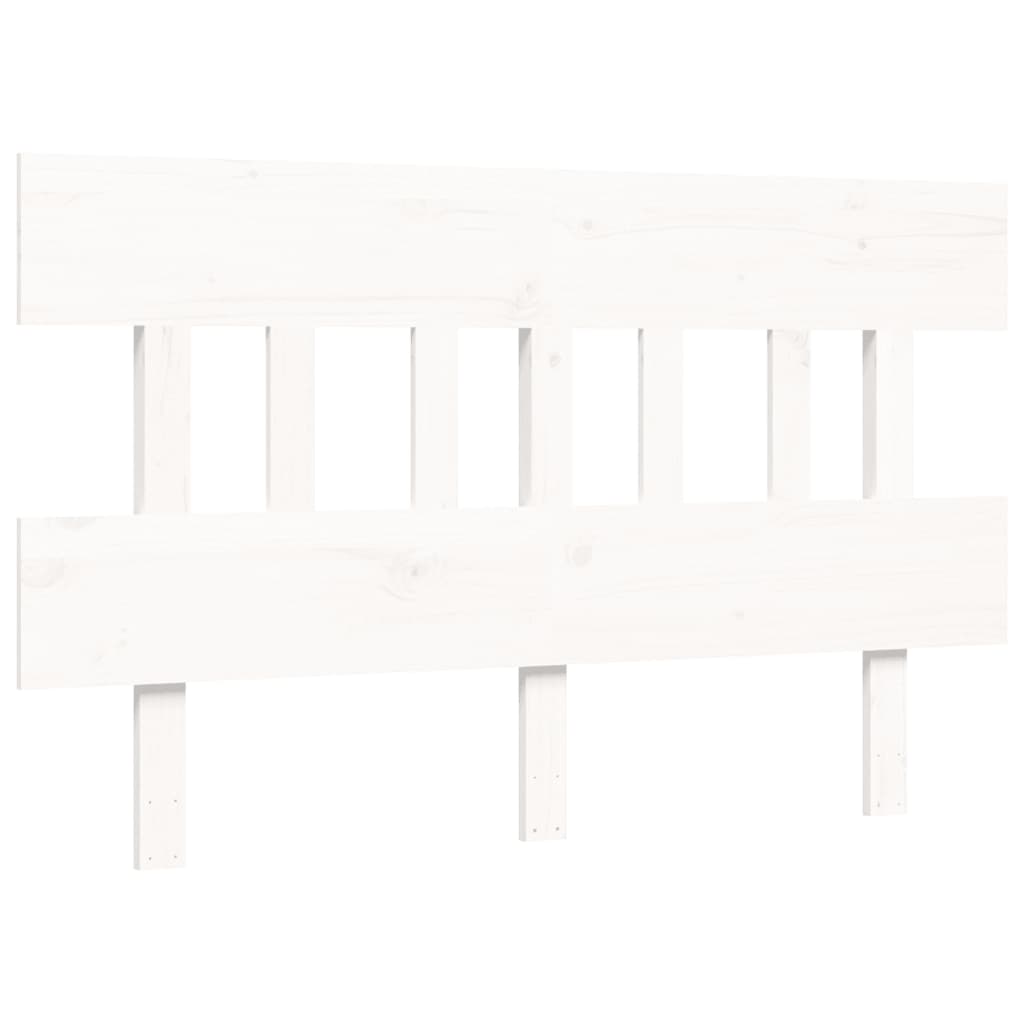 Seniorenbett mit Kopfteil 140x190 cm Weiß Massivholz