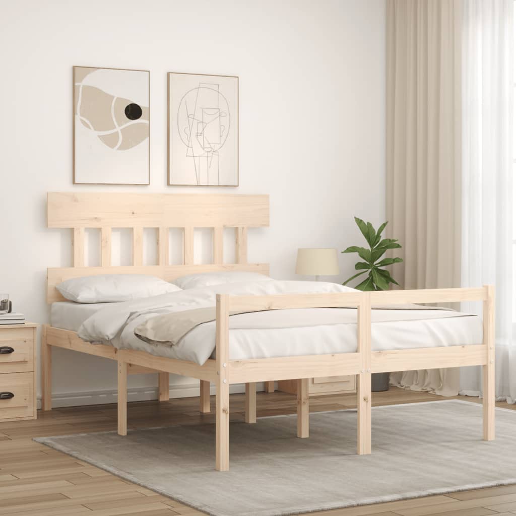 Seniorenbett mit Kopfteil 120x200 cm Massivholz