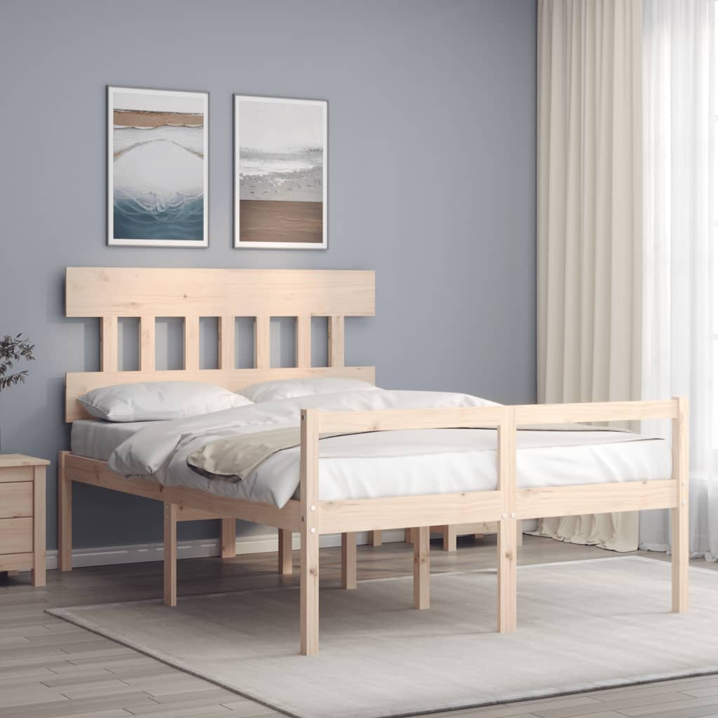 Seniorenbett mit Kopfteil 120x200 cm Massivholz