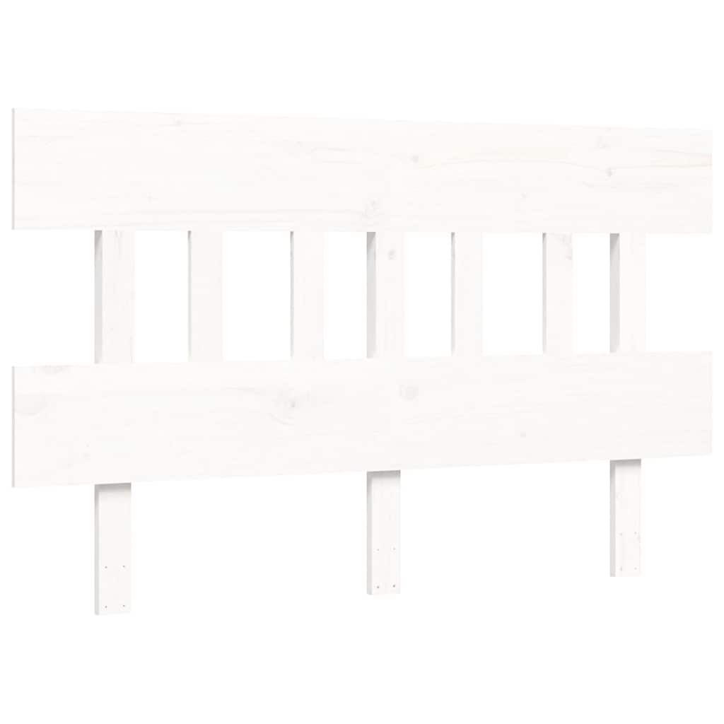 Seniorenbett mit Kopfteil 120x200 cm Weiß Massivholz