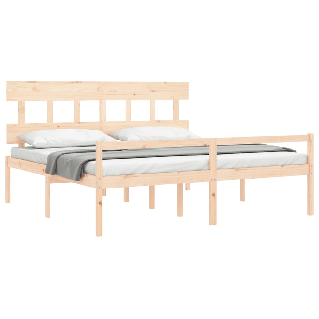 Seniorenbett mit Kopfteil 200x200 cm Massivholz