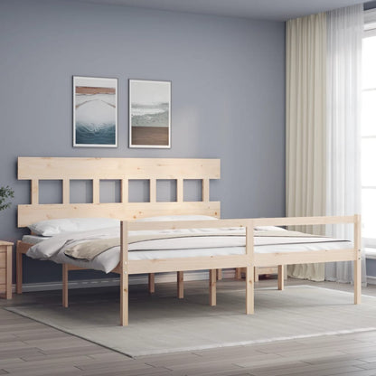 Seniorenbett mit Kopfteil 200x200 cm Massivholz