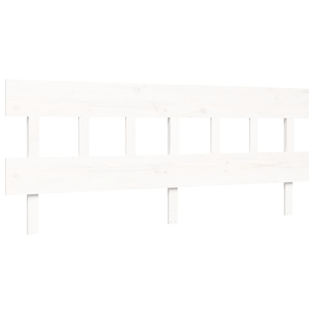 Seniorenbett mit Kopfteil 200x200 cm Weiß Massivholz