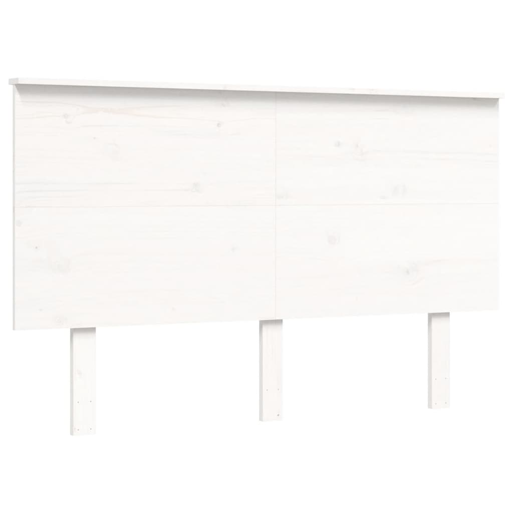 Seniorenbett mit Kopfteil Weiß Massivholz