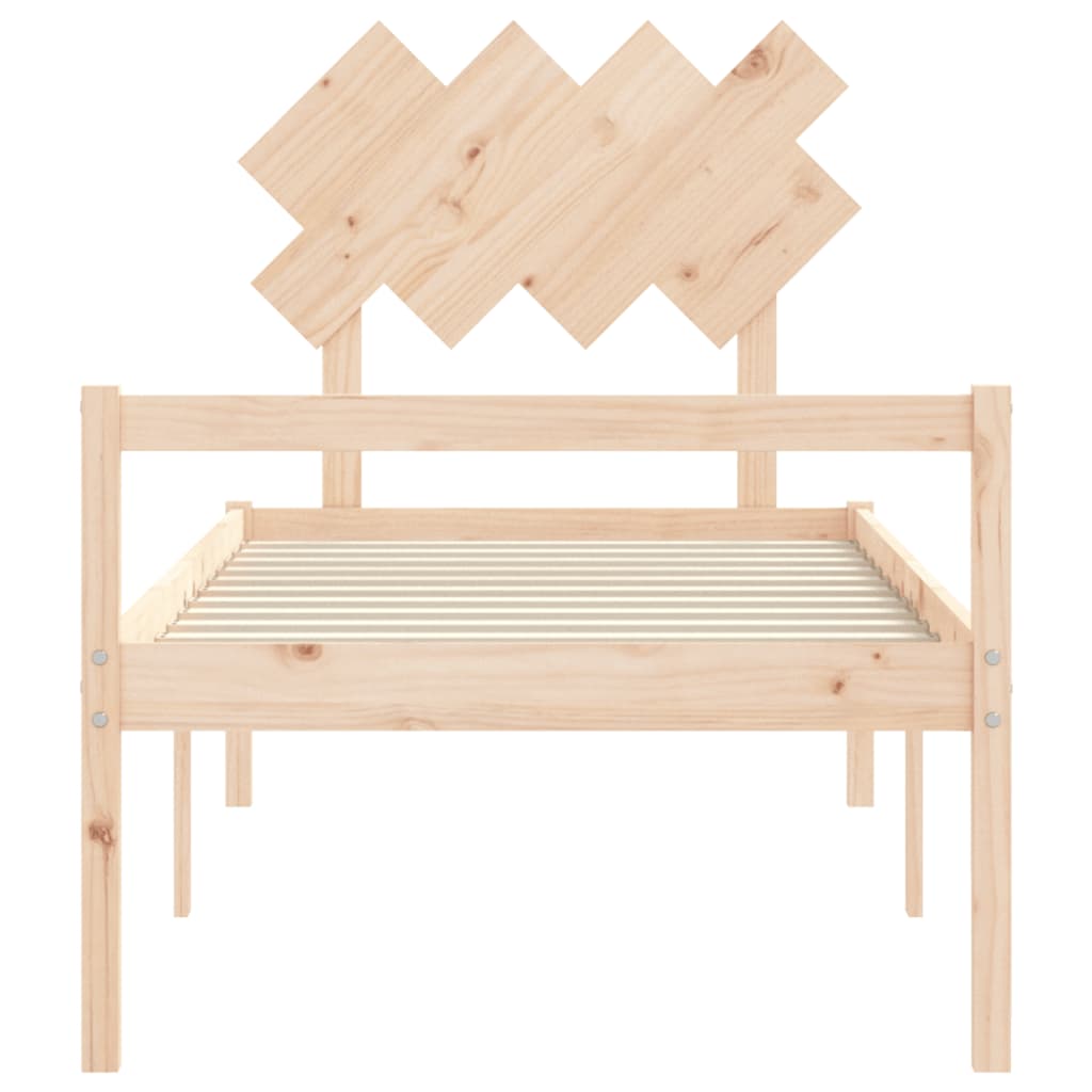 Seniorenbett mit Kopfteil Massivholz