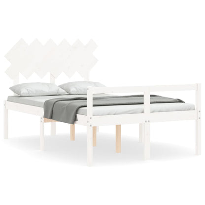 Seniorenbett ohne Matratze Weiß Klein Doppelbett Massivholz