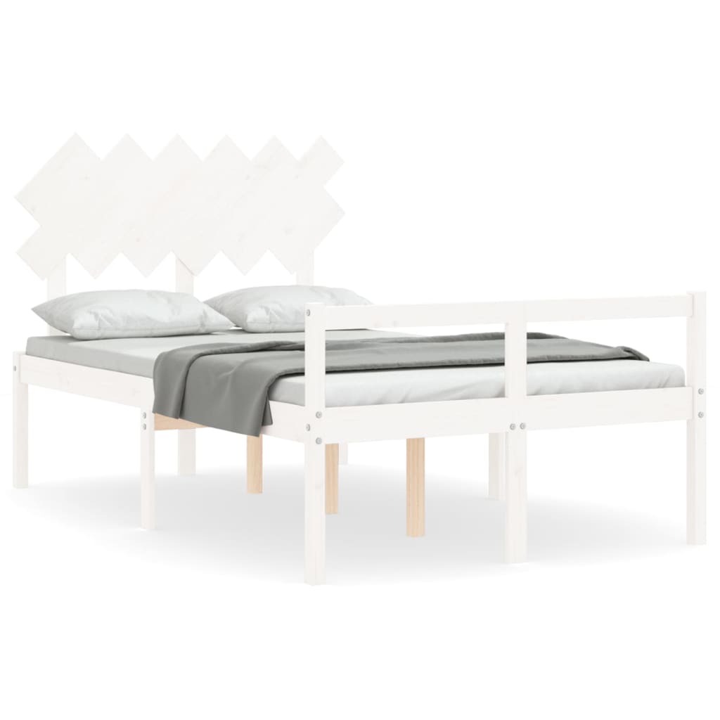 Seniorenbett ohne Matratze Weiß Klein Doppelbett Massivholz