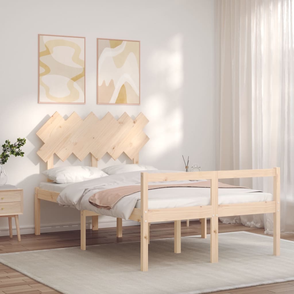 Seniorenbett mit Kopfteil 120x200 cm Massivholz