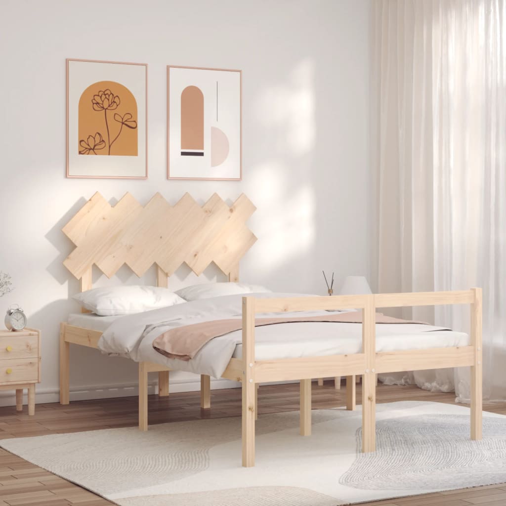 Seniorenbett mit Kopfteil 120x200 cm Massivholz