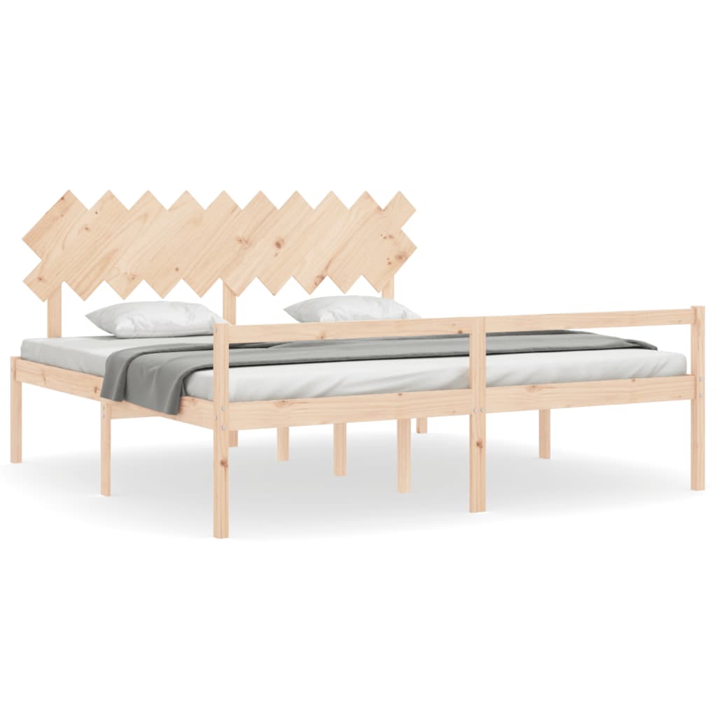 Seniorenbett mit Kopfteil 200x200 cm Massivholz