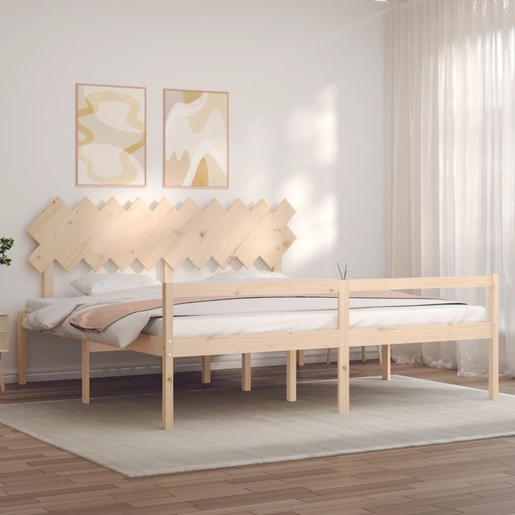 Seniorenbett mit Kopfteil 200x200 cm Massivholz