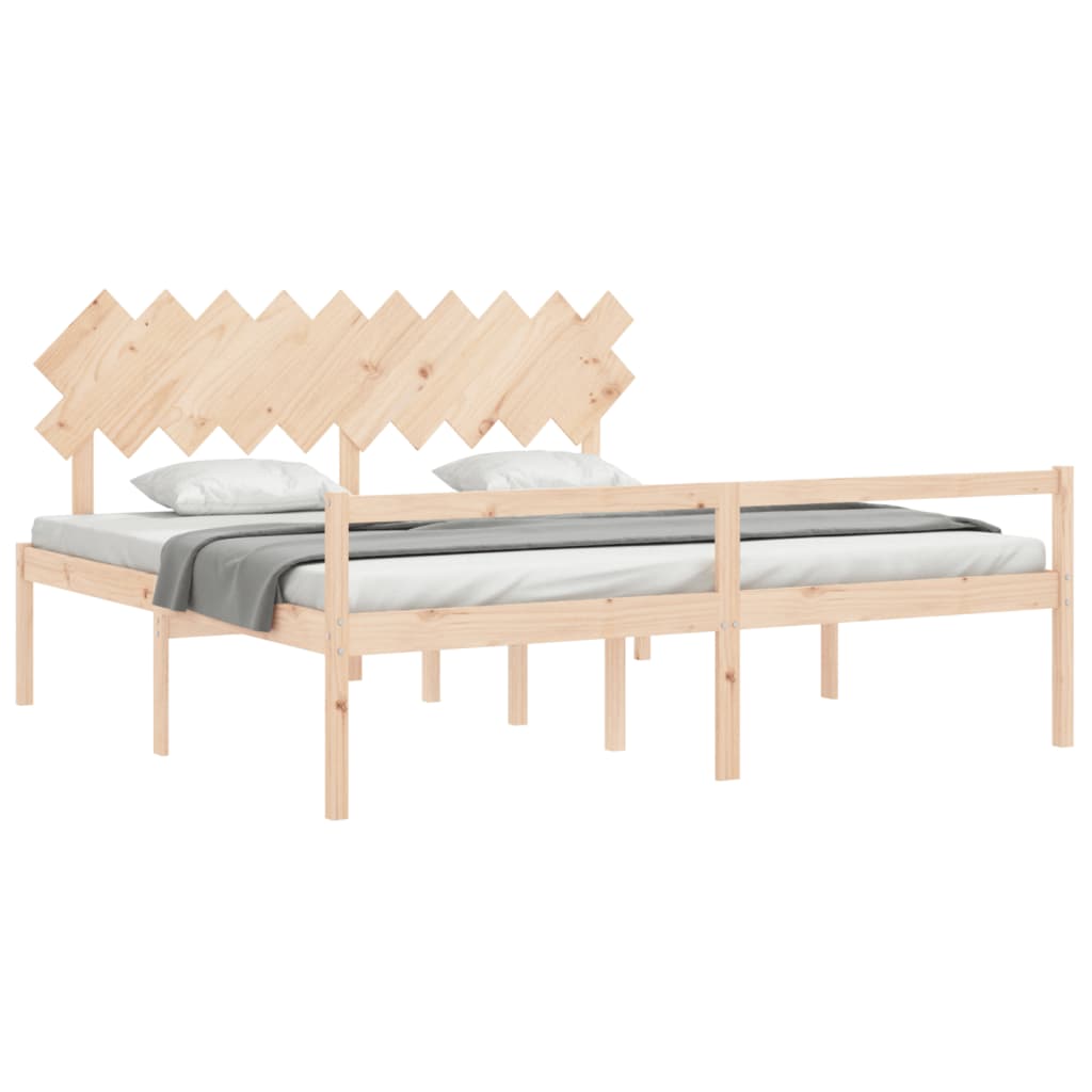 Seniorenbett mit Kopfteil 200x200 cm Massivholz