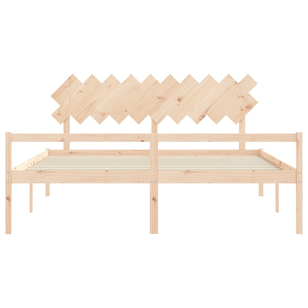 Seniorenbett mit Kopfteil 200x200 cm Massivholz