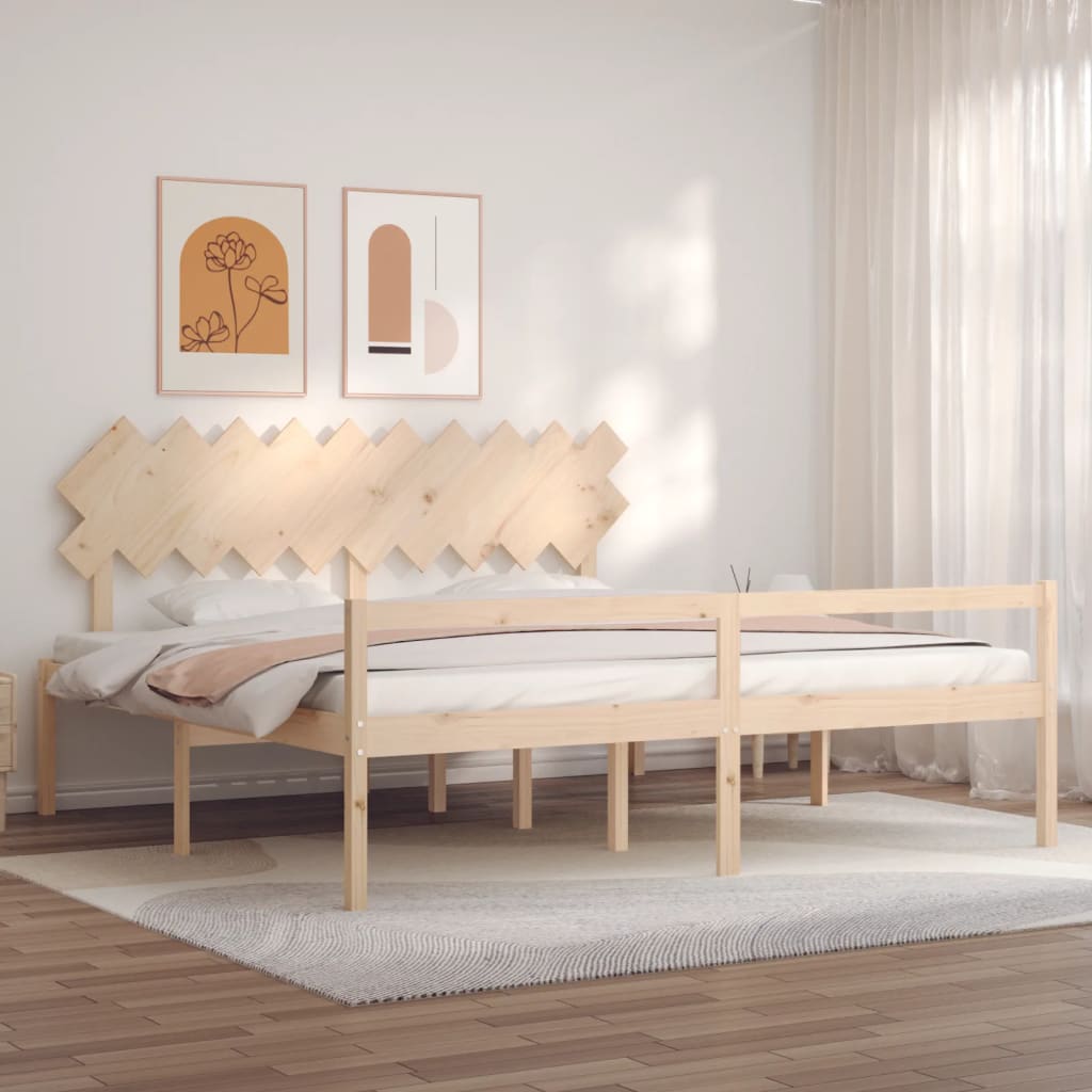 Seniorenbett mit Kopfteil 200x200 cm Massivholz