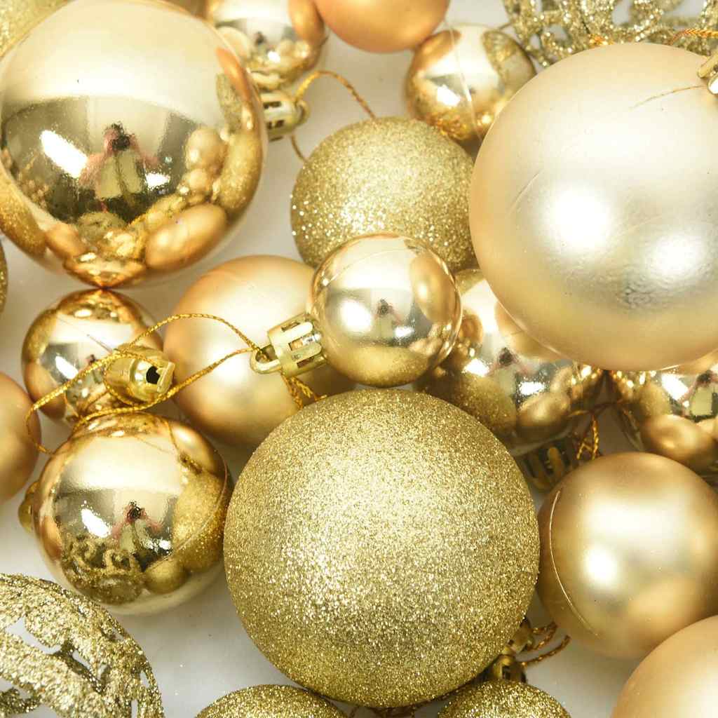 111-tlg. Weihnachtskugel-Set Golden Polystyrol