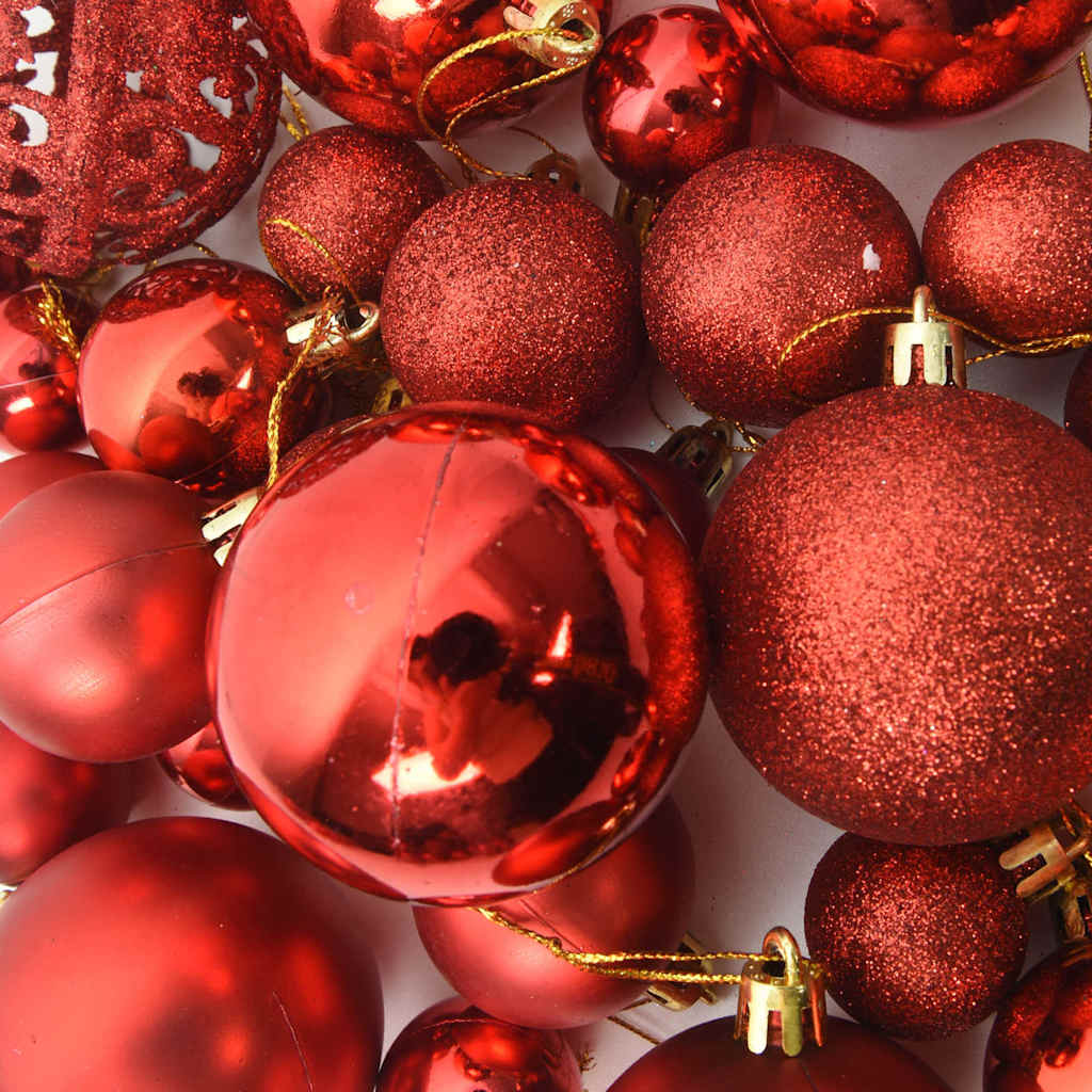 111-tlg. Weihnachtskugel-Set Rot Polystyrol