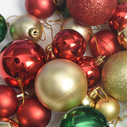 112-tlg. Weihnachtskugel-Set Rot Grün Golden Polystyrol