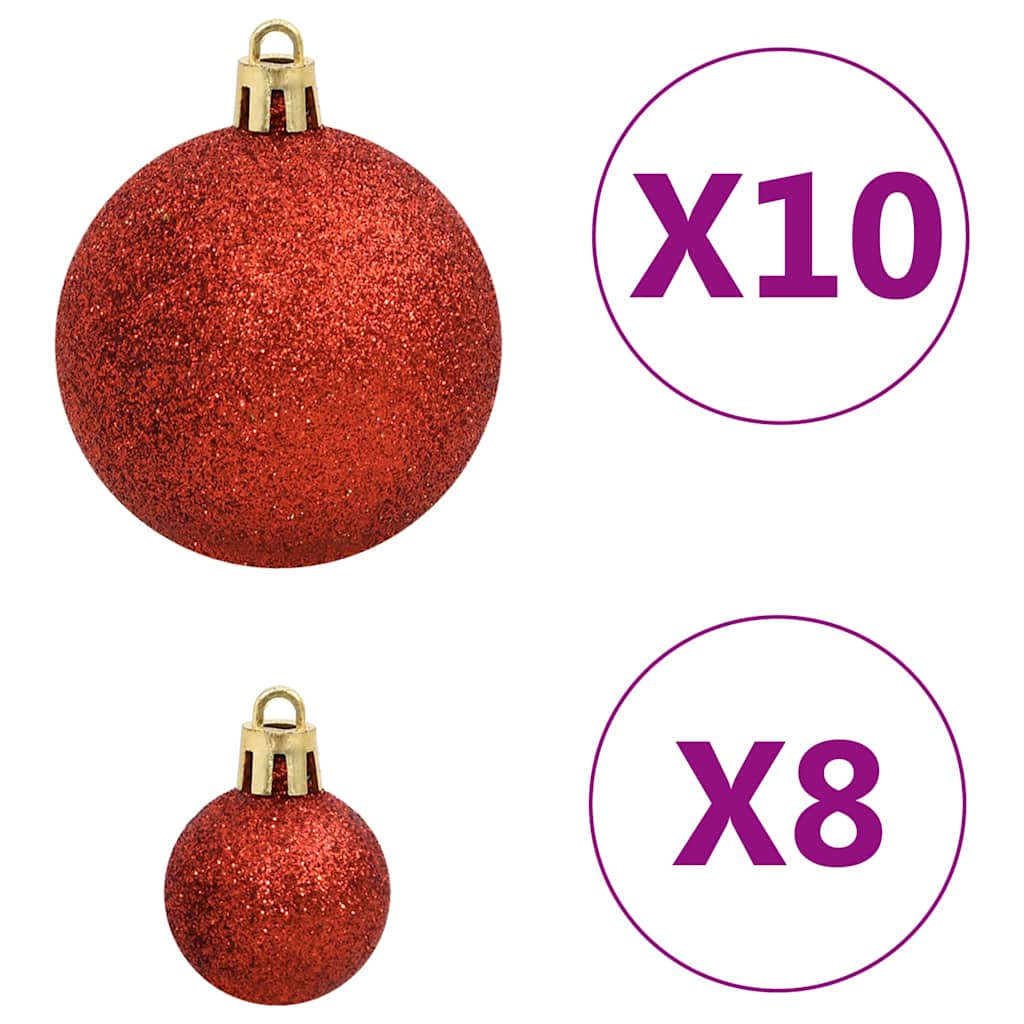 112-tlg. Weihnachtskugel-Set Rot Grün Golden Polystyrol