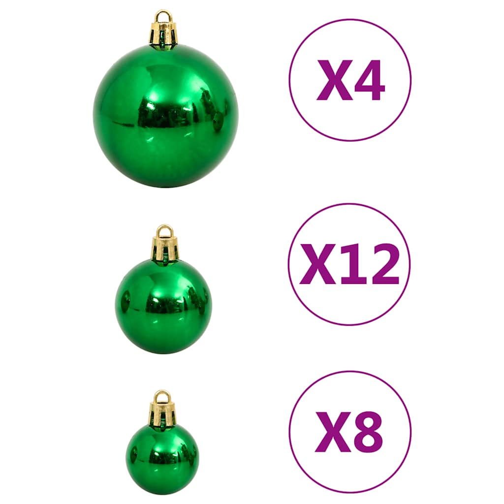 112-tlg. Weihnachtskugel-Set Rot Grün Golden Polystyrol