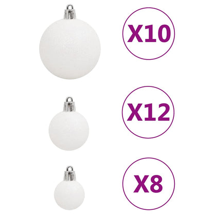 111-tlg. Weihnachtskugel-Set Weiß Polystyrol