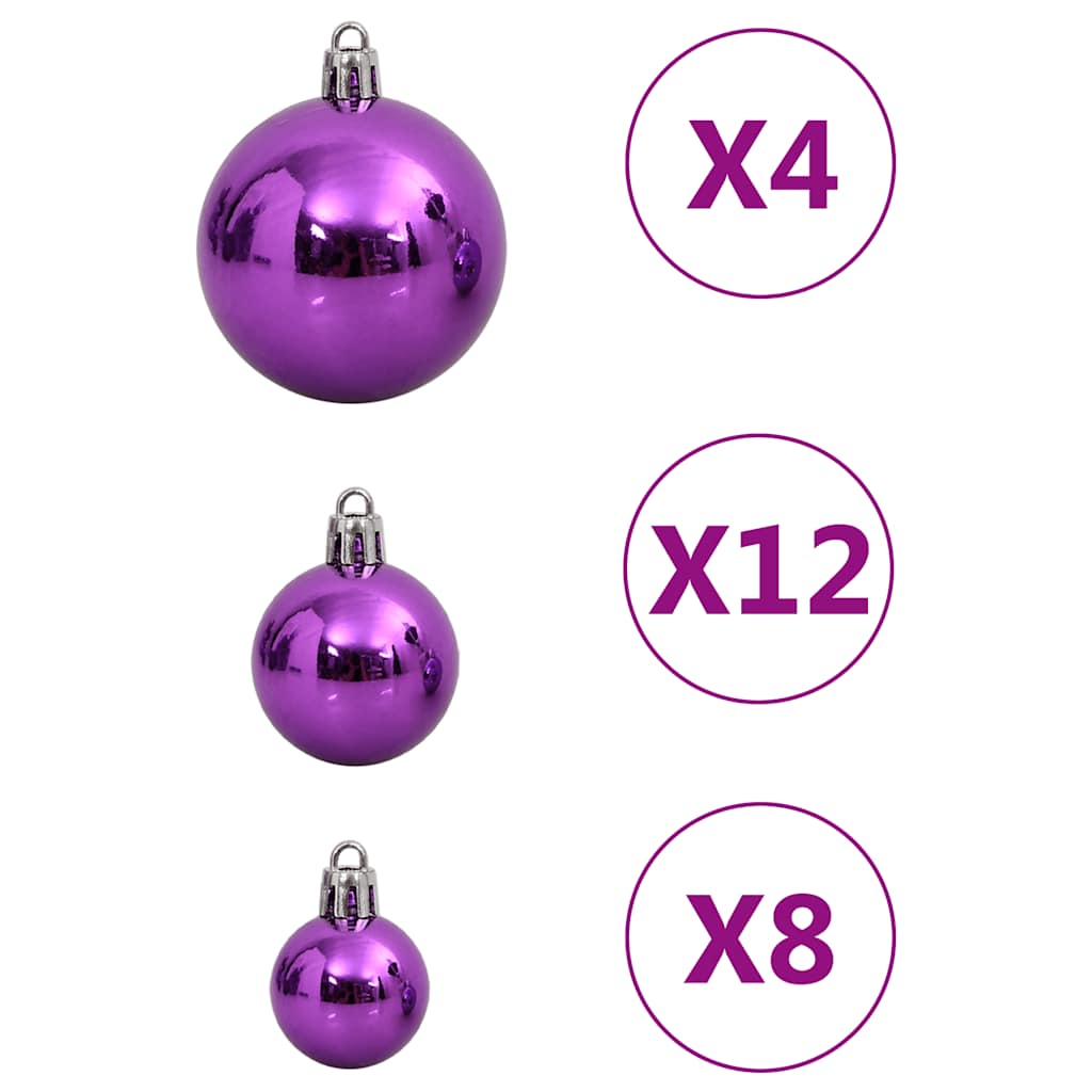 111-tlg. Weihnachtskugel-Set Lila Polystyrol