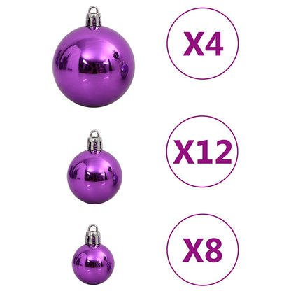 111-tlg. Weihnachtskugel-Set Lila Polystyrol