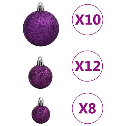 111-tlg. Weihnachtskugel-Set Lila Polystyrol