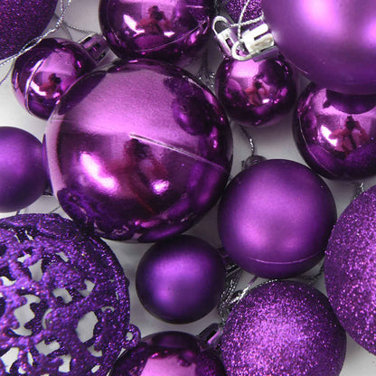 111-tlg. Weihnachtskugel-Set Lila Polystyrol