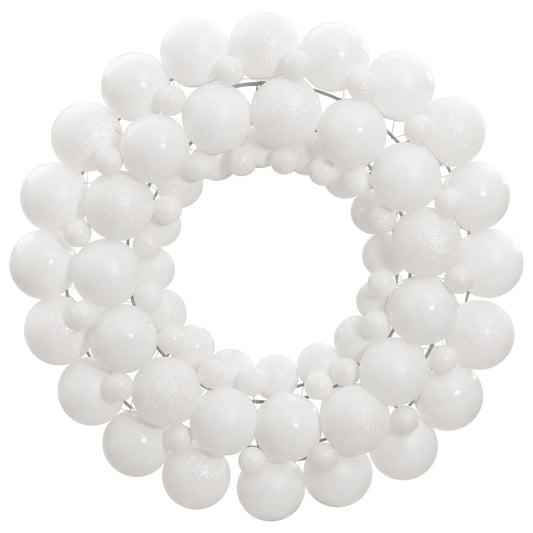 Couronne de Noël blanche 45 cm en polystyrène