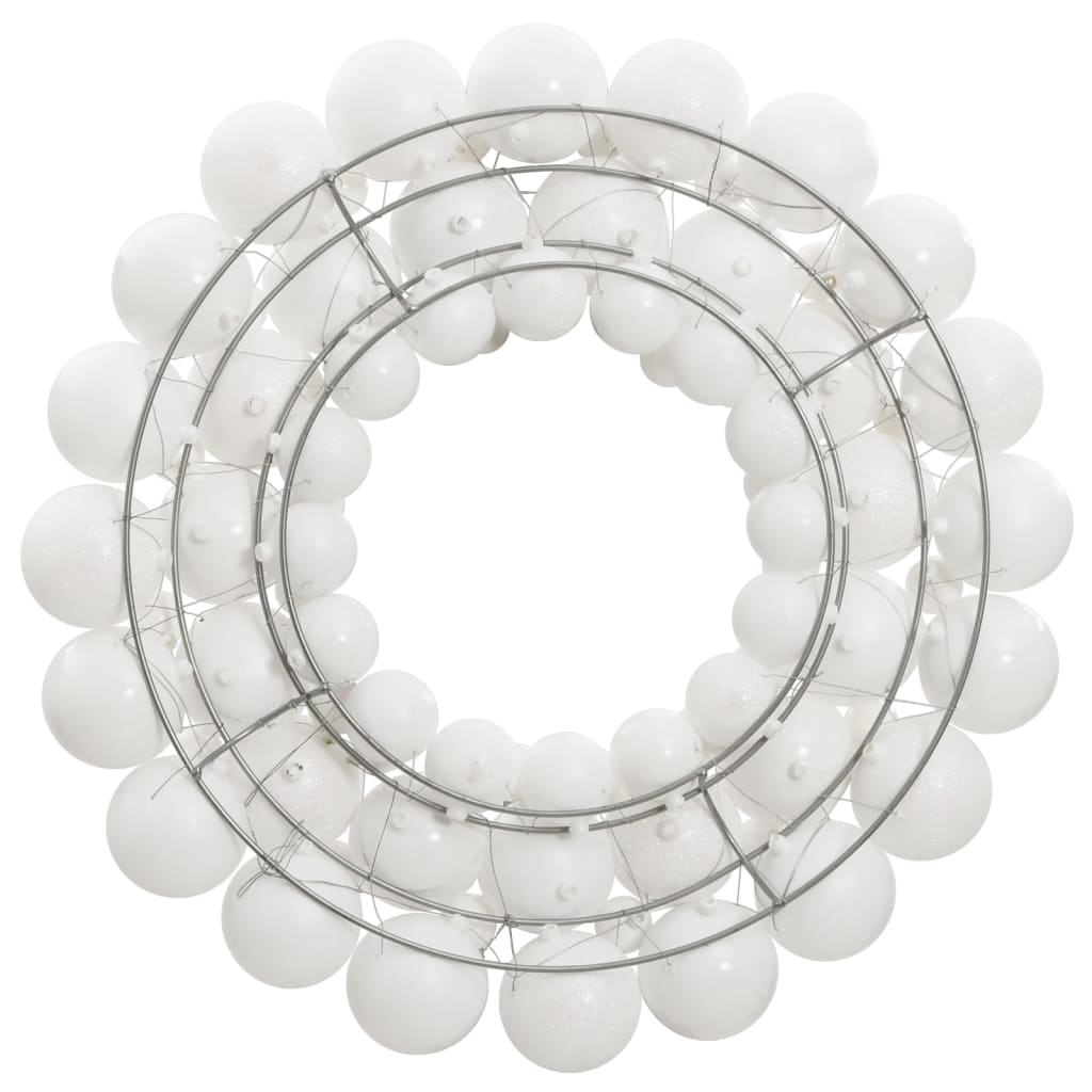 Couronne de Noël blanche 45 cm en polystyrène