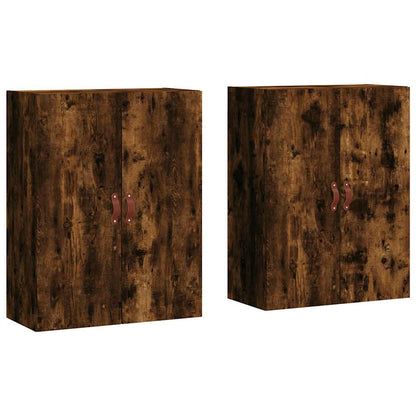 Wandschränke 2 Stk. Räuchereiche 69,5x34x90 cm